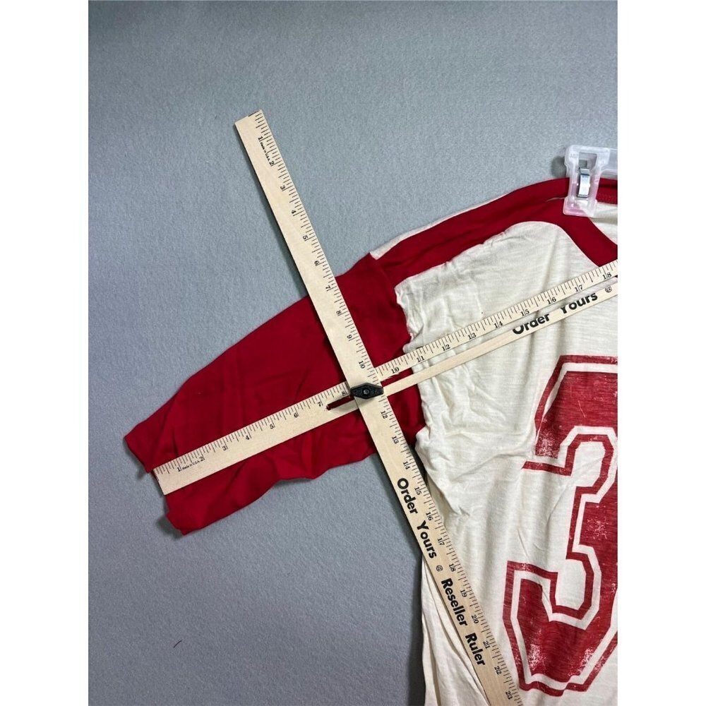 S Jersey-Type T-Shirt Kids Red Medium Tee Cotton 3/4 Sleeve Shirt Boys Girls' - Picture 4 of 11